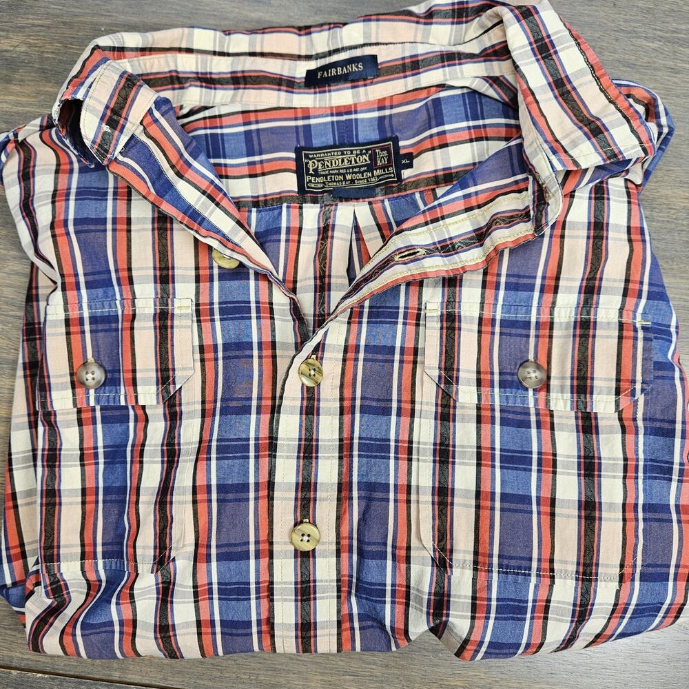 Pendleton Fairbanks Plaid Button Down Shirt XL Cotton Long Sleeve Casual‎
